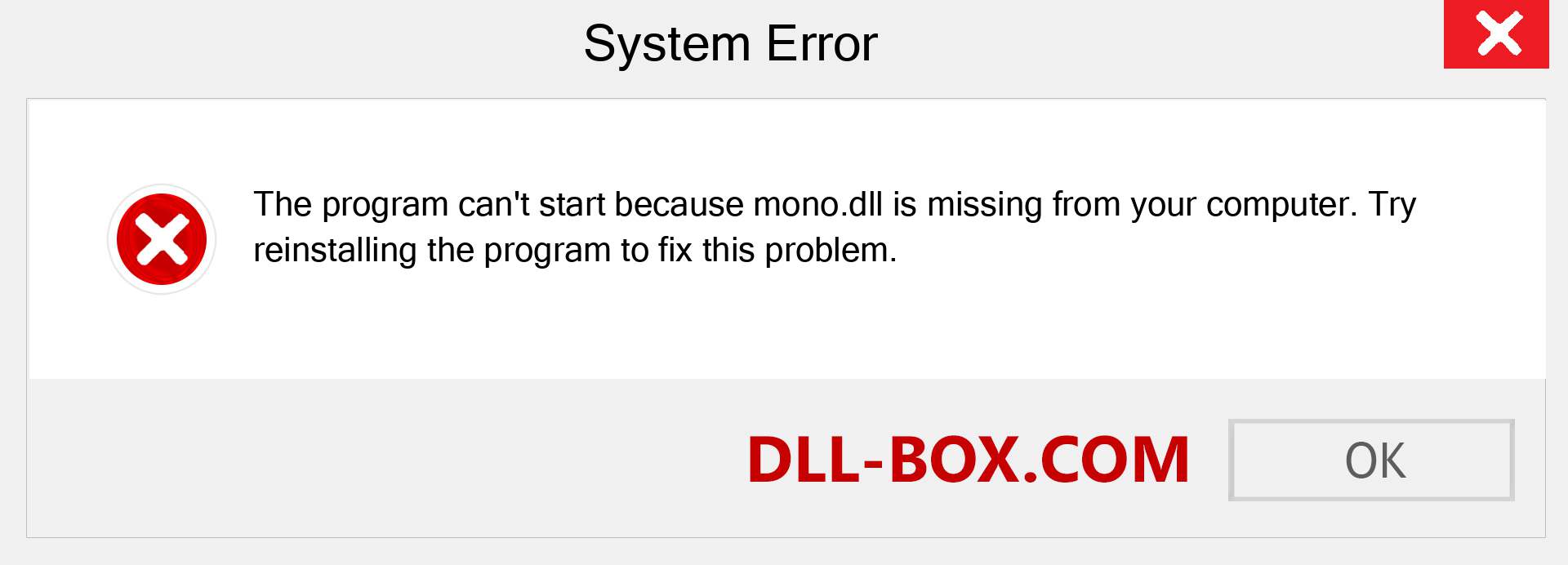  mono.dll file is missing?. Download for Windows 7, 8, 10 - Fix  mono dll Missing Error on Windows, photos, images