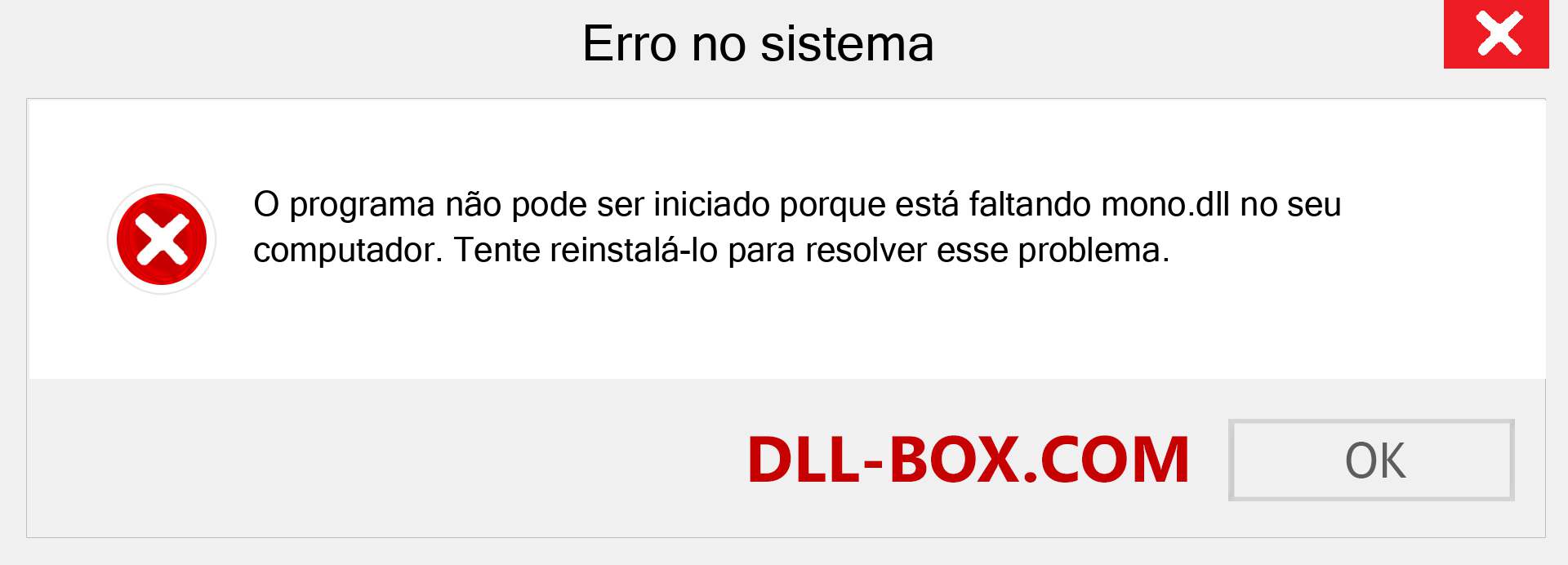 Arquivo mono.dll ausente ?. Download para Windows 7, 8, 10 - Correção de erro ausente mono dll no Windows, fotos, imagens